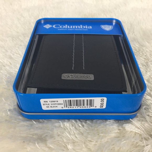 Columbia Black Leather RFID Shield Wallet & Case - Picture 2 of 8